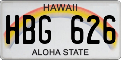 HI license plate HBG626