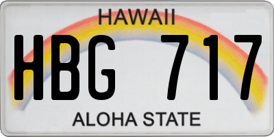 HI license plate HBG717