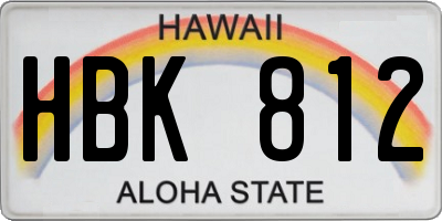HI license plate HBK812