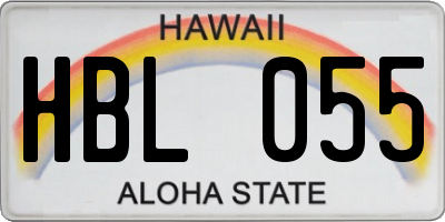 HI license plate HBL055