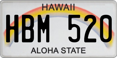 HI license plate HBM520