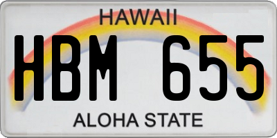 HI license plate HBM655