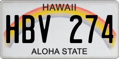 HI license plate HBV274