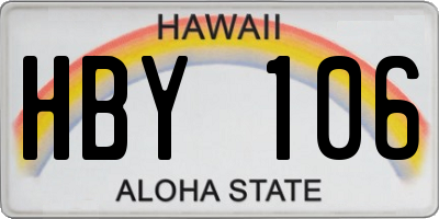 HI license plate HBY106