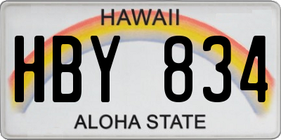 HI license plate HBY834