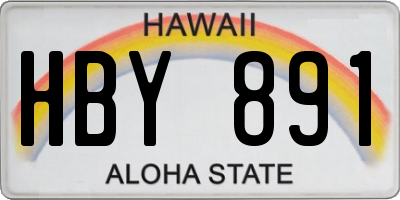 HI license plate HBY891