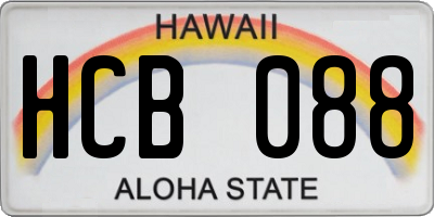 HI license plate HCB088