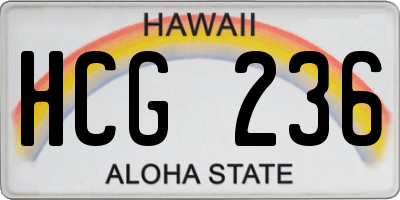 HI license plate HCG236