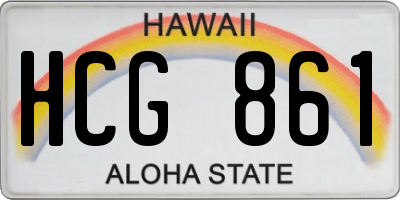 HI license plate HCG861