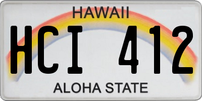 HI license plate HCI412