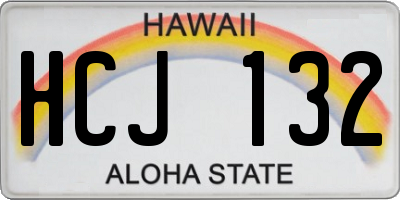 HI license plate HCJ132