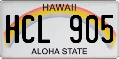 HI license plate HCL905