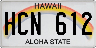 HI license plate HCN612