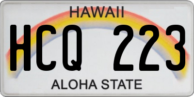 HI license plate HCQ223