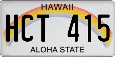 HI license plate HCT415