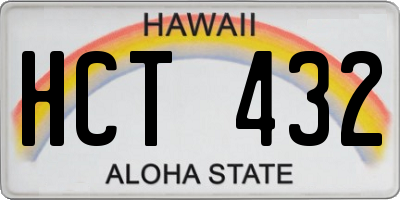 HI license plate HCT432