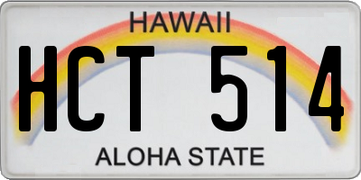 HI license plate HCT514