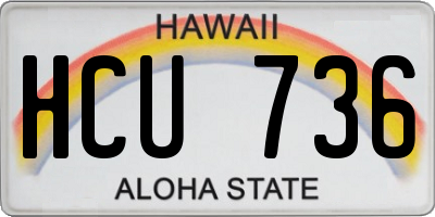 HI license plate HCU736