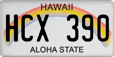 HI license plate HCX390
