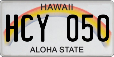 HI license plate HCY050