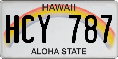 HI license plate HCY787