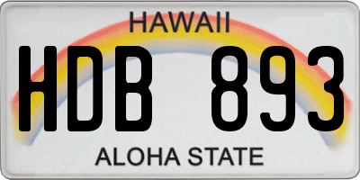 HI license plate HDB893