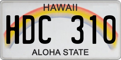 HI license plate HDC310