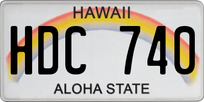 HI license plate HDC740