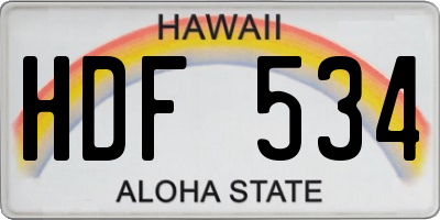 HI license plate HDF534