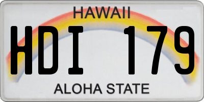 HI license plate HDI179