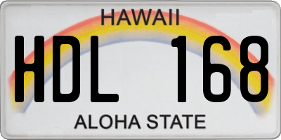 HI license plate HDL168