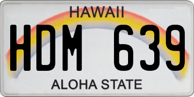 HI license plate HDM639