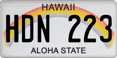 HI license plate HDN223