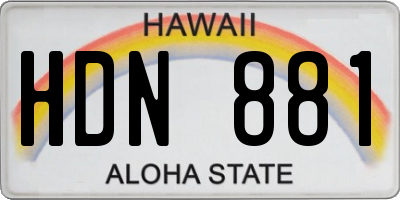 HI license plate HDN881
