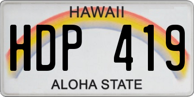 HI license plate HDP419