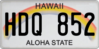 HI license plate HDQ852