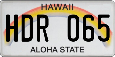 HI license plate HDR065