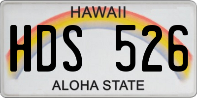 HI license plate HDS526