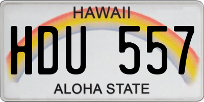 HI license plate HDU557
