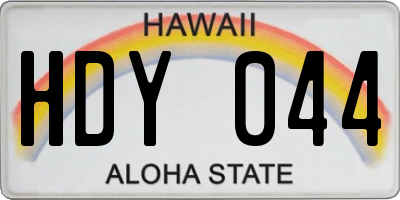 HI license plate HDY044