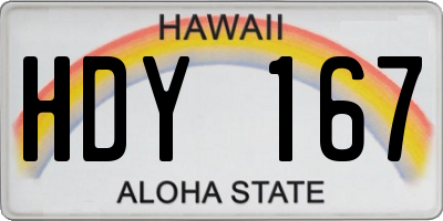 HI license plate HDY167