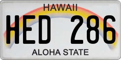 HI license plate HED286