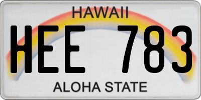 HI license plate HEE783