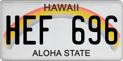 HI license plate HEF696