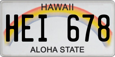 HI license plate HEI678