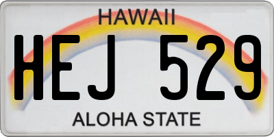 HI license plate HEJ529