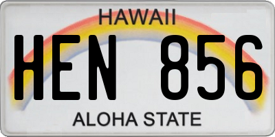 HI license plate HEN856