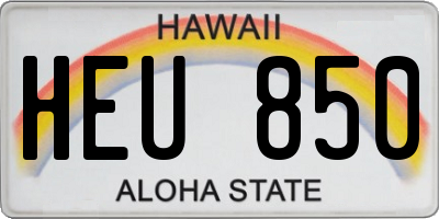 HI license plate HEU850