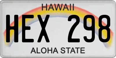 HI license plate HEX298