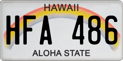 HI license plate HFA486